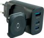 Strap-it 43W adapter met oplader geschikt voor Apple Watch 1/2/3/4/5/6/7/8/9/10/11/SE/Ultra (2/3) - Meerdere apparaten tegelijkertijd opladen - draadloze smartwatch oplader - Adapter met USB - A aansluiting en 2 USB - C aansluitingen (zwart)