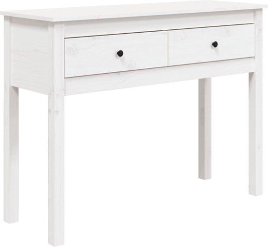 vidaXL Wandtafel - 100x35x75 cm - Massief Grenenhout - Wit