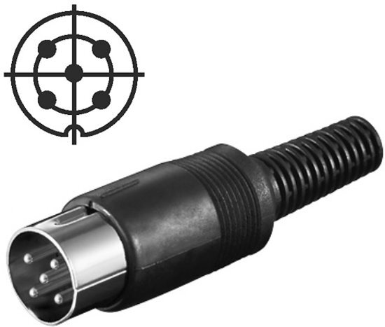 S-Impuls DIN 5-pins dobbelsteen connector mannelijk