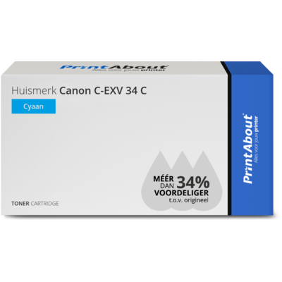 PrintAbout Huismerk Canon C-EXV 34 C Toner Cyaan