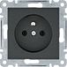 Lumina Hager Lumina stopcontact met aarding, 16 A/250 VAC, zwart WL1023