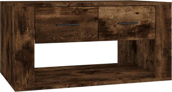 vidaXL Salontafel 80x50x40 cm bewerkt hout gerookt eikenkleurig