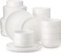 MALACASA, service de table en porcelaine de 36 pièces, ensemble combiné pour table, comprenant 12 assiettes plates, 12 assiettes à dessert, 12 bols, de couleur crème