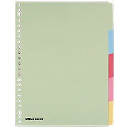 Office Depot Tabblad A4 Kleurenassortiment 5 tabs 23-gaats manillakarton blanco