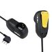 Elektrialine Electraline 62057 meervoudige stekkerdoos 3-zits 1 Schuko + 2 bivalente 10/16A met bevestigingsclip, 5m kabel, 16A stekker, zwart