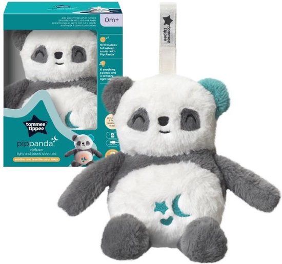 Tommee Tippee Luxe nachtlampje Pippo de Panda - Grijs en wit - USB - CrySensor - 6 geluiden