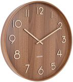 Karlsson Wandklok Pure - Donker lindehout - Large - Ø60cm - Scandinavisch
