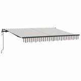 vidaXL Auvent solaire électrique 4 x 3 m Gris clair et blanc rayé