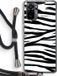 Case Company - Xiaomi Redmi Note 10 Pro Case with Cord - Zebra Pattern - Black Cord - Back Cover