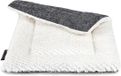Lionto Omkeerbare Huisdierdeken, 4 cm dik, Gevoerd & Wasbaar, Grijs/Wit, 50x35 cm