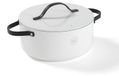 Casserole avec couvercle, diamètre 28 cm, revêtement antiadhésif, adapté aux plaques à induction, blanc