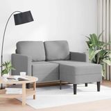 VidaXL 2-zitsbank met ligstoel L-vormig lichtgrijs 125 cm stof