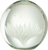 J-Line presse-papier Aster Rond - glas - transparant/wit