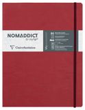 Clairefontaine 794432C Nomaddict (ex Age Bag) Genaaid Notitieboek Elastiek My.Essential Rood - B5 19x25 cm - 192 Pagina's Genummerd STIPPEN - Ivoorkleurig Papier 90 g - Omslag Glanskarton Lederkorrel