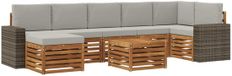 vidaXL Hoek loungeset Naturel et gris clair Acacia bois