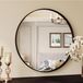 Miroir de bain en cuir - Miroir mural 80 cm - Grossissant - Miroir avec cadre en métal - Design moderne - Sans éclairage - Blanc