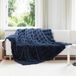 vidaXL Antislip deken van imitatie konijnenbont Olite Marineblauw
