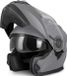 VINZ Helmets Santos Casque modulable Visière solaire - Casque de scooter & Casque de moto & Casque de cyclomoteur - ECE 22.06 - Titane mat - M