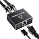 GlasFlength LAN-splitter 1 naar 2 1000 Mbps Ethernet Splitter, LAN Switch 4 Port Met Type-C Netsnoer Gigabit Ethernet Switch Stroomkabel voor Computer Hubs Switches Router Set-Top Box Digitale TV et