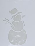 Bellatio Decorations Kerst raamsjabloon sneeuwpop - wit - 35 cm