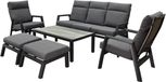 AVH-Collectie Vegas stoel bank loungeset 6 delig verstelbaar antraciet aluminium