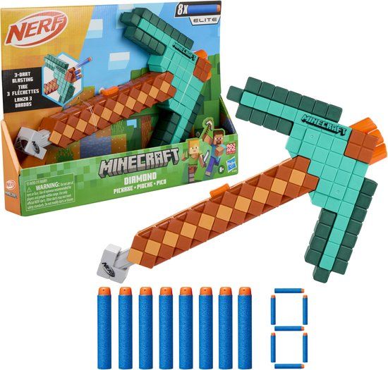 Nerf Minecraft Diamond Pickaxe Blaster
