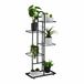Relaxdays Plantenstandaard, plantenstandaard, bloemenstandaard van metaal, 96 x 45 x 22 cm (h x b x d), zwart