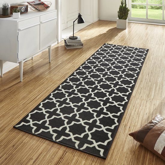 Hanse Home Designer Loper Velours Basic Zwart 80x400cm