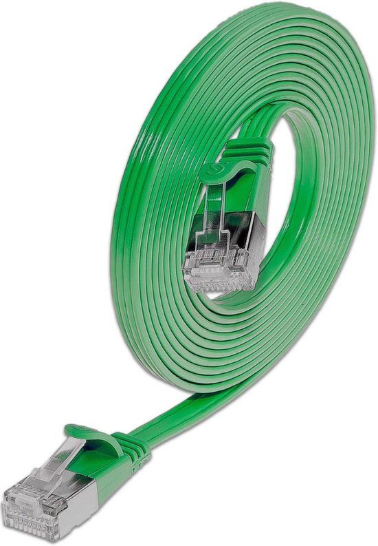 Slim Wirewin PKW-STP-SLIM-KAT6 2.0 GN RJ45 Netwerkkabel, patchkabel CAT 6 U/FTP 2.00 m Groen Plat 1 stuk(s)