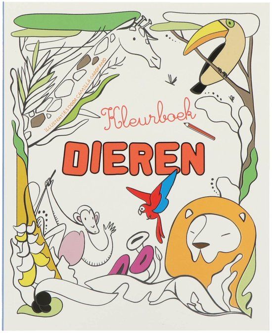 Top1Toys Bol Kleurenboek Dieren - Boek - Educatief met Dierenillustraties