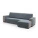 FAVERTI® Bankhoes voor chaise longue, hoekdeel rechts 240 cm (voor), model PEGO, donkergrijs, extra zachte chenille, hoogwaardige chaise bescherming, gemaakt in Spanje, van gerecycled materiaal