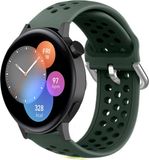 Strap-it Bracelet de sport en silicone avec trous - Vert armée - Convient pour Huawei Watch GT 3 42mm / GT 3 Pro 43mm / GT 2 42mm / GT 42mm