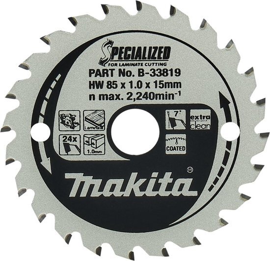 Makita SPECIALIZED B-33819 Cirkelzaagblad 85 x 15 x 1.0 mm Aantal tanden: 24 1 stuk(s)