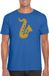 Bellatio Decorations Shoppartners Bv Gouden saxofoon t-shirt blauw voor heren - Maat M