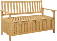 vidaXL Opslagbank 2-zits 120 x 63 x 84 cm Massief Acaciahout Licht acacia