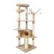 Meerveil Kattenboom kattentoren 167 cm voor grote katten, kattenklimboom met kattenactiviteitenplatformen, 3 pompons, 1 appartementen, mand en sisal krabpalen, beige