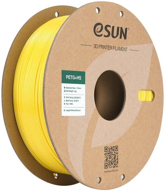 eSUN PETG+HS Polyethyleentereftalaatglycol (PETG), Polymelkzuur-plus (PLA+) Geel 1 kg