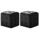 vidaXL Poef 2 stuks fluweel zwart 30x30x30 cm