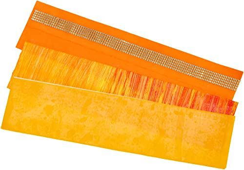Pracht Creatives Hobby 7074-20075 - Versierende wasplaten mix oranje/goud, 3 halve wasplaatjes, ca. 200 x 50 x 0,5 mm en een wasstrip, voor het modelleren en versieren van kaarsen