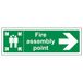 VSafety Fire montagepunt pijl rechts teken - 300mm x 100mm - 2mm stijf plastic
