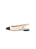 Peter Kaiser Dames - Peeptoes & Slingpumps 79440 in zwart glad leer, wit, 39 EU