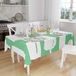 Bonamaison Tafelkleed, Anti-Mold, Sneldrogend, Waterdicht, 100% Polyester Tafellaken, Petroleum Groen, Wit, 140 x 160 Cm