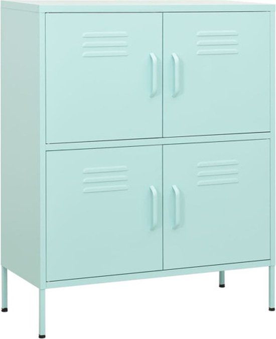 vidaXL Opbergkast - Staal - Mintgroen - 80x35x101,5 cm