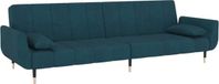 vidaXL Slaapbank 2-zits met 2 kussens fluweel blauw