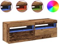 vidaXL Tv-meubels met LED-verlichting 2 stuks bewerkt hout oud hout