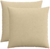 vidaXL - Kussensloop - 2 stuks - HEERLEN - Groen/Grijs - 60 x 60 cm - Corduroy