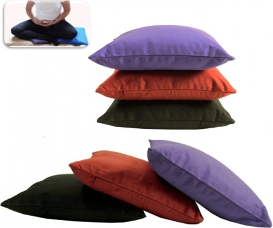 Yogi & Yogini naturals Support kussen voor meditatie paars 28x28 cm