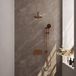 Brauer Copper Edition Thermostatische Regendoucheset Inbouw - Hoofddouche 20 cm - Rechte Wandarm - Met Drukknoppen - Handdouche 3 Standen - Doucheslang - Geintegreerde Glijstang