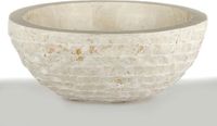 Teakea Oblique | Vasque en marbre blanc crème