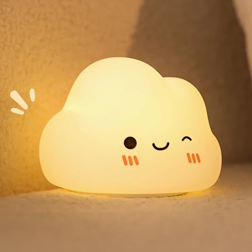 Nachtlampje GEMMAC Nachtlampje voor Kinderen, 16 Kleuren Schattige Wolk Nachtlampje Kawaii Oplaadbare Dimbare Siliconen Nachtlampje met Timer LED-nachtlampje Kamer Bureau Decor Babynachtlampje voor Slaapkamer